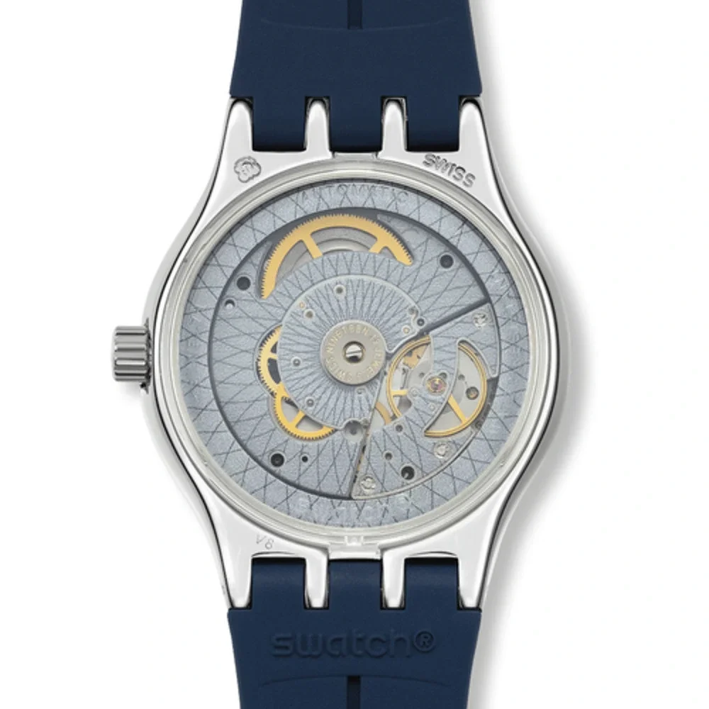 Swatch Irony Blurang Automatic Skeleton Quartz Watch Sistem51 Model YIS430 New